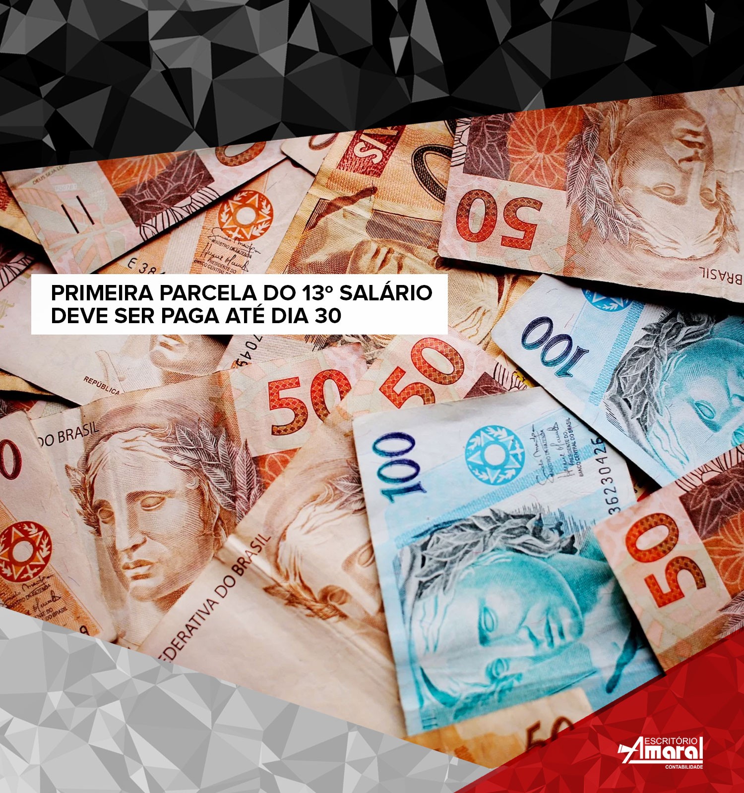 Primeira parcela do 13º salário deve ser paga até dia 30