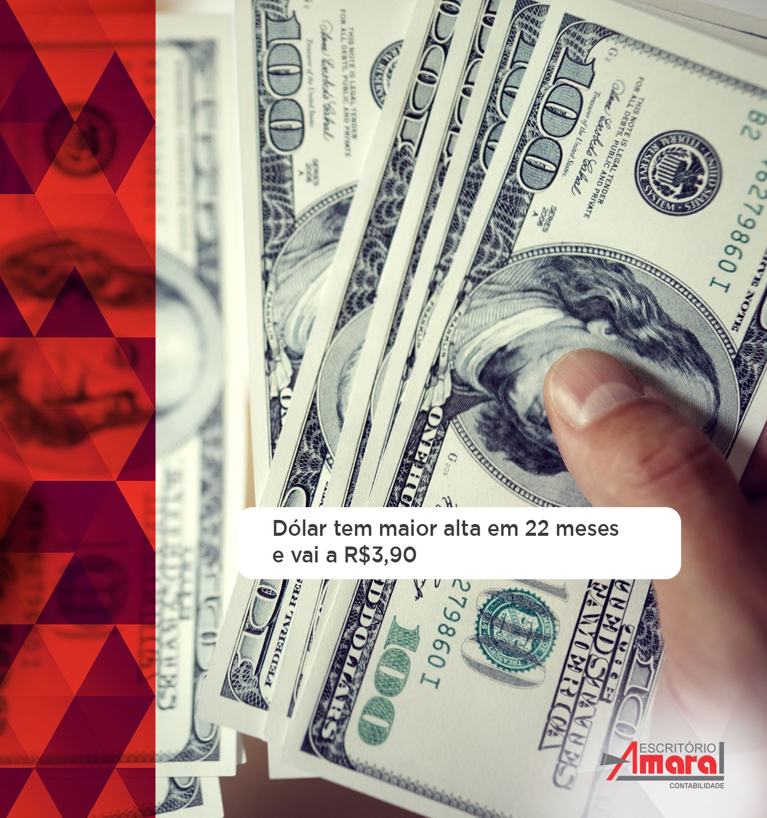 Dólar tem maior alta em 22 meses e vai a R$3,90